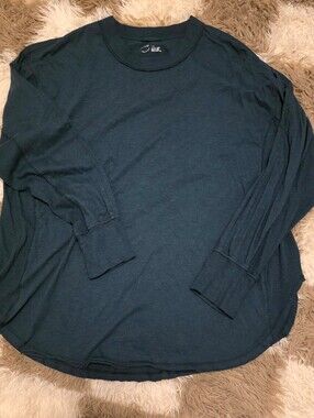 Aerie Women's Long Sleeve Crewneck Top - Dark Teal